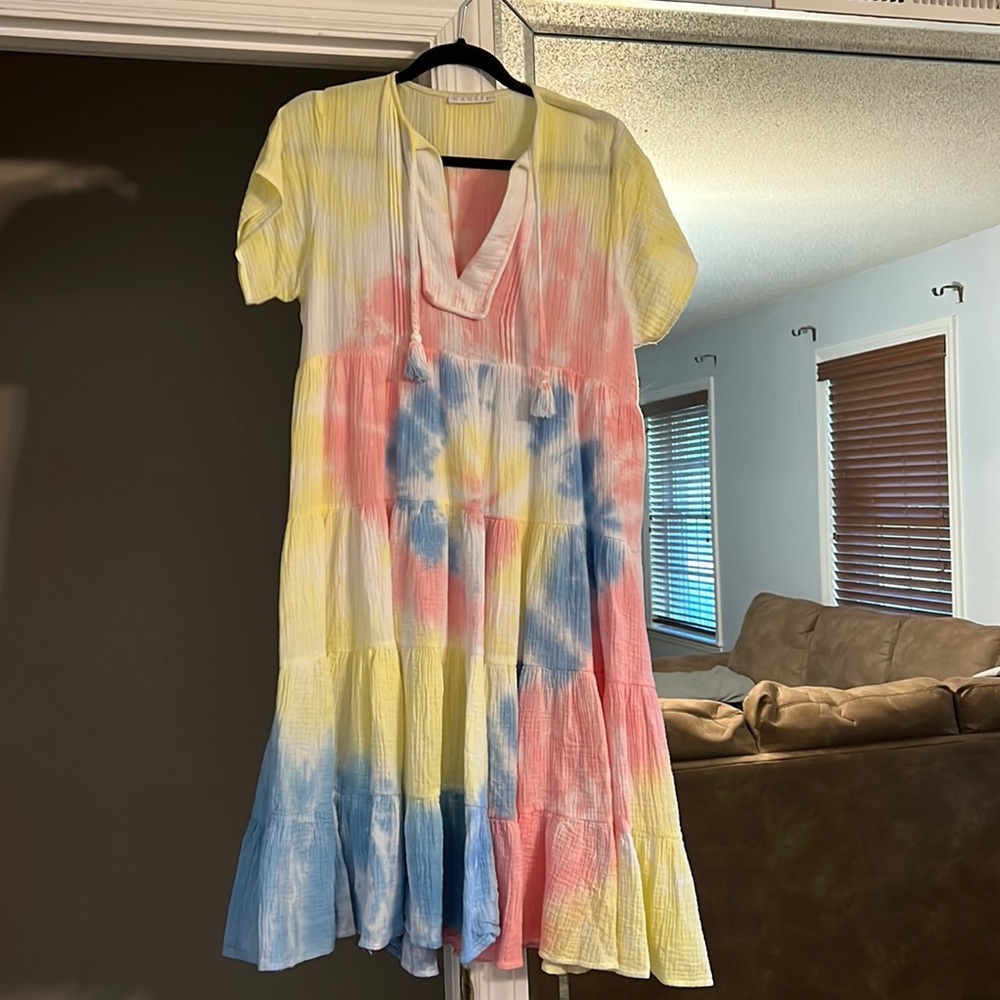 Karlie tie dye gauze dress / Size Large